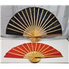 Image 4 : 2 decorative oriental style wall fans - red one is 30" W & black is 40"W