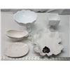Image 1 : Bundle of assorted dishware - 2 milk glass & porcelain dishes