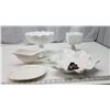 Image 2 : Bundle of assorted dishware - 2 milk glass & porcelain dishes