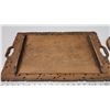 Image 3 : Large carved wooden serving tray and wooden decorative wall platter