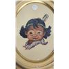Image 2 : 3 Embroidered Native American children portraits - pictures in frame