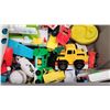Image 3 : Bin of Assorted toys - Fisher price playsets, toy cars, airplane, etc.