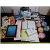 Image 1 : Box of assorted party/wedding/birthday décor, accessories, etc.