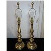 Image 6 : 2 Brass lamps & Empire shade covers + Bathroom light cover