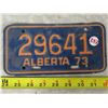 Image 1 : 1973 Alberta License plate