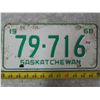 Image 1 : 1968 Sask license plate