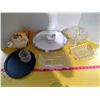 Image 1 : teapot, platter, trays, pinwheel crystal candy dish
