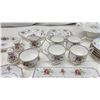 Image 5 : Royal Albert, Bone China "Petit Point" dish set collection - Cups, saucers, cake tray, serving trays