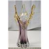 Image 3 : Tall decorative glass vase, Home sense - 16"H - Purple and Yellow