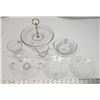 Image 1 : Cornflower glassware bundle - Saucers, platter, cheese dish and cups