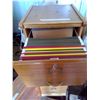 Image 2 : wood file cabinet letter size with contents 17 D, 16 L 51 H