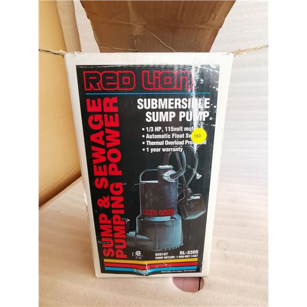 1/3hp red lion sump pump - new never used - Schmalz Auctions