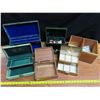 Image 1 : 5 Jewelry Boxes, 1 wooden storage box + a few assorted costume jewelry items