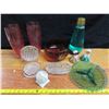 Image 1 : Lot of assorted glass décor items - includes 2 cut glass items