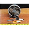 Image 1 : Honeywell fan (Model: HT-70 Series) + 2 exacto knives + lighter