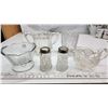 Image 2 : Collection of glassware - Candy dish, salt and pepper shaker, creamer, etc.