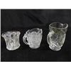 Image 2 : Cut glass cream pitchers and vintage mason jar