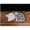 Image 1 : 3 decorative synthetic antlers & 2 Rabbit furs + leather crafted belt