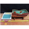 Image 2 : School Desk (Fisher Price) + 2 Wooden doll cribs - damaged
