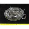 Image 10 : Lead Crystal 3 legged bowl, Vase, Wine Glasses, Decanter, 3 legged divided serving tray
