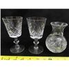 Image 6 : Lead Crystal 3 legged bowl, Vase, Wine Glasses, Decanter, 3 legged divided serving tray