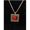 Image 2 : Lovely 925 Silver Pendant with Coral Drop & Chain