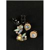 Image 2 : 3 Pairs of Vintage 1940's-50's Rhinestone Clip on Earrings