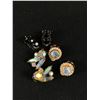 Image 2 : 3 Pairs of Vintage 1940's-50's Rhinestone Clip on Earrings