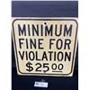 Image 2 : Wooden Violation Sign. Approx. 12"x12"