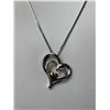 Image 2 : 925 Sterling SilverHeart Pendant with 14k Gold & 925 Sterling Chain