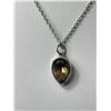 Image 2 : 925 Sterling Silver Vintage Smokey Topaz Pendant & 925 Silver Chain