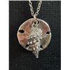 Image 2 : 925 Sterling Silver Vintage Chain & Pendant with Lovely Large Sand Dollar& Shell Pendant in Sterling