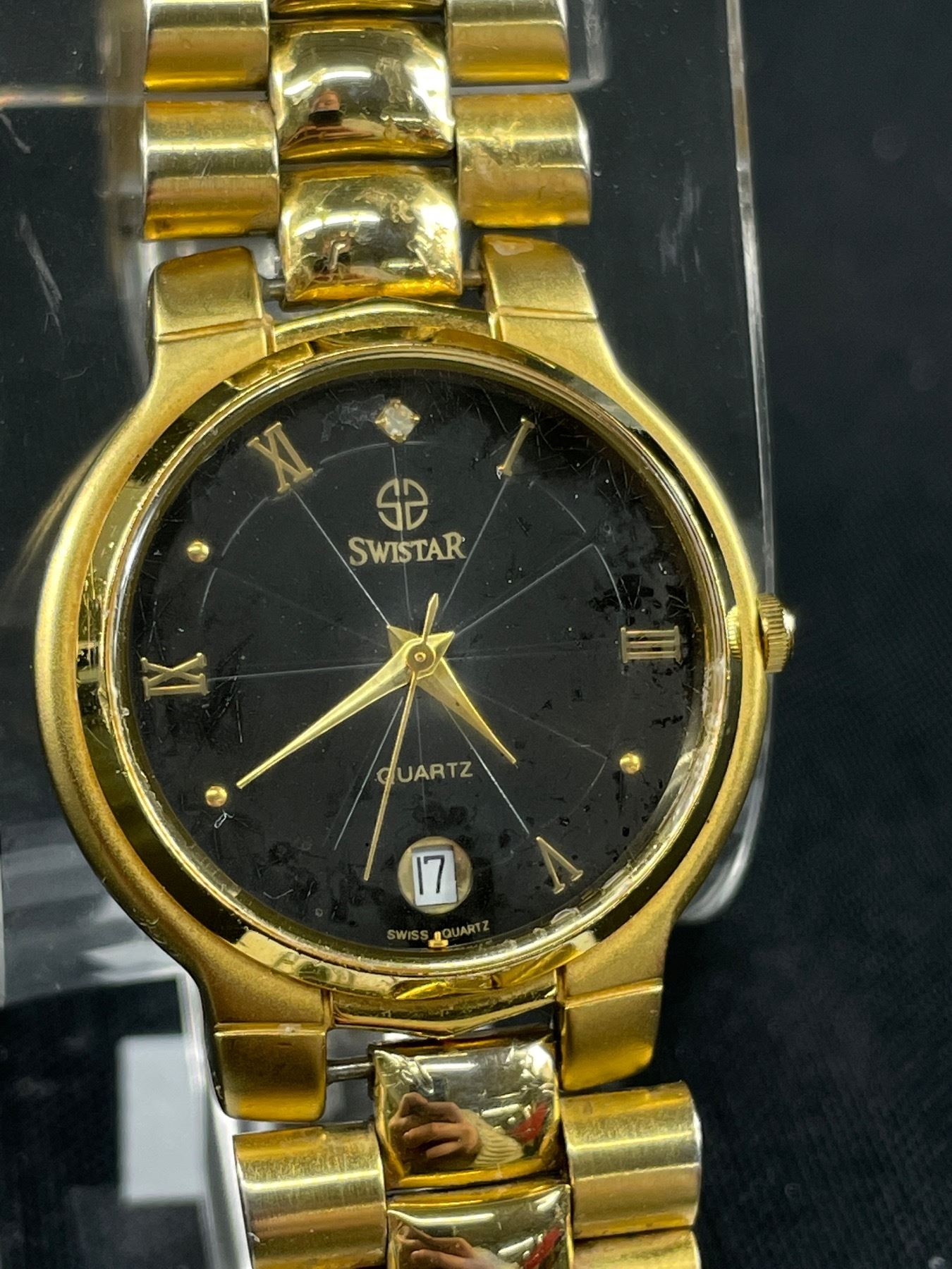 Swistar Swistar Quartz Watch. Swiss Made 22k Gold Electroplated. Needs Battery