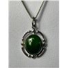 Image 2 : Vintage Sterling Silver BC Jade Pendant & 925 Silver Chain