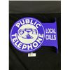 Image 2 : Double Sided Tin Telephone Sign. Approx. 16"x12"