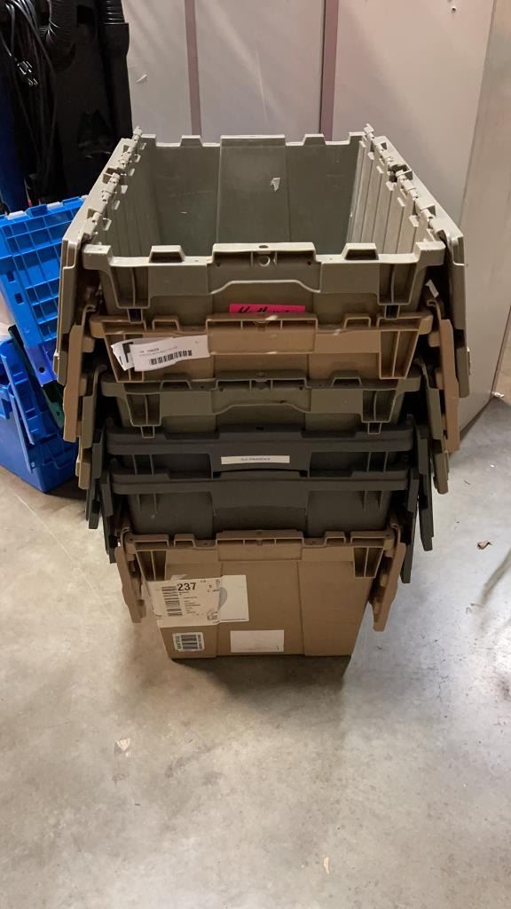 6 TOTES WITH BUILT IN LIDS