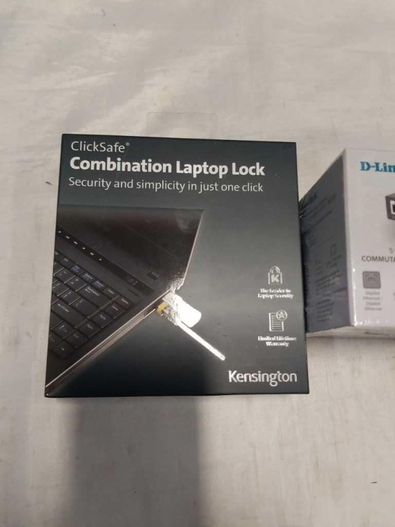 NEW CLICKSAFE COMBINATION LAPTOP LOCK AND DLINK 5 PORT GIGABIT SWITCH