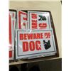 Image 2 : 2 TRAYS OF NEW SIGNS - KEEP OUT, NO TRESSPESSING, EXIT, NO PARKING, BEWARE OF DOG, NO SMOKING, NO HU