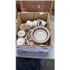 Image 2 : 2 BOXES OF COLLECTIBLE AND STONEWARE, STABUCKS MUG AND MORE
