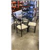 Image 2 : METAL BASE GLASSTOP DINING TABLE WITH 4 CHAIRS