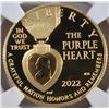 Image 2 : 2022-W GOLD PURPLE HEART COMM $5 NGC PF70