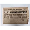 Image 1 : Allies Holding Dunkerque Seattle Post 1940 Vintage Newspaper