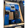 Image 2 : WOODEN BOX OF ASSORTED SHIMANO BIKE PARTS INCLUDING: DERAILLEUR,  CASSETTE SPROCKET, DISC BRAKE