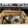 Image 2 : 5 TIER SHOP DISPLAY CASE WITH 5 WOODEN BOXES OF ASSORTED BIKE PARTS