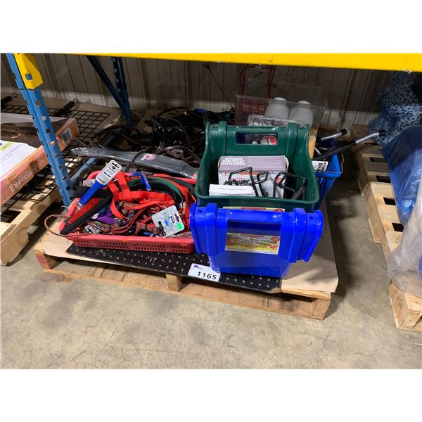 PALLET OF ASSORTED PET COLLAR, HARNESS, LEATHER COLLAR/HARNESS, AUTOMATIC FLOAT VALVE, HAND TOOLS &