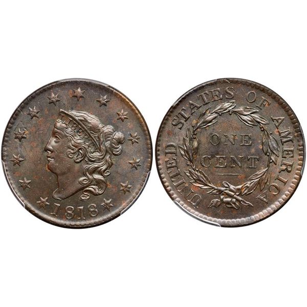 1818 N-3 R3 PCGS graded MS63 Brown
