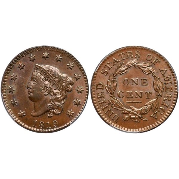 1819 N-6 R1 PCGS graded MS62 Brown
