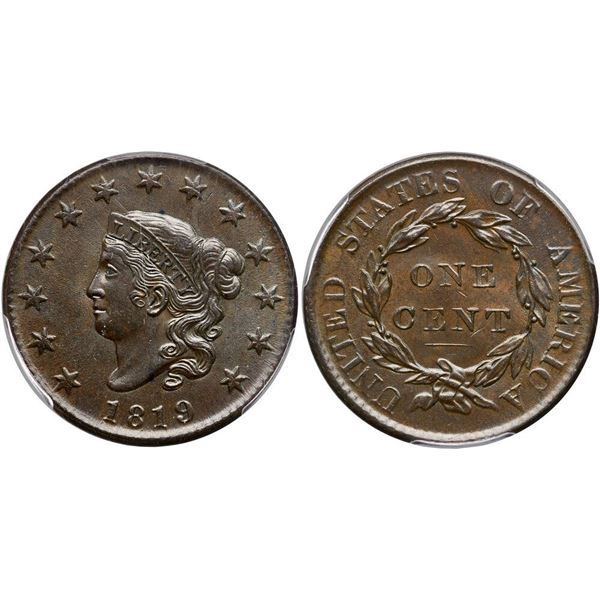 1819 N-8 R1 PCGS graded MS63 Brown