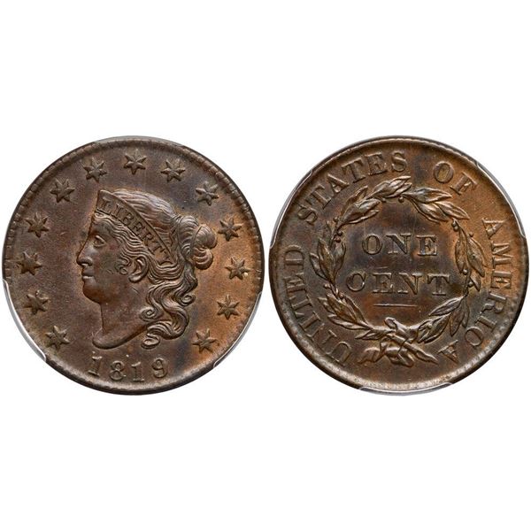 1819 N-8 R1 PCGS graded MS62 Brown