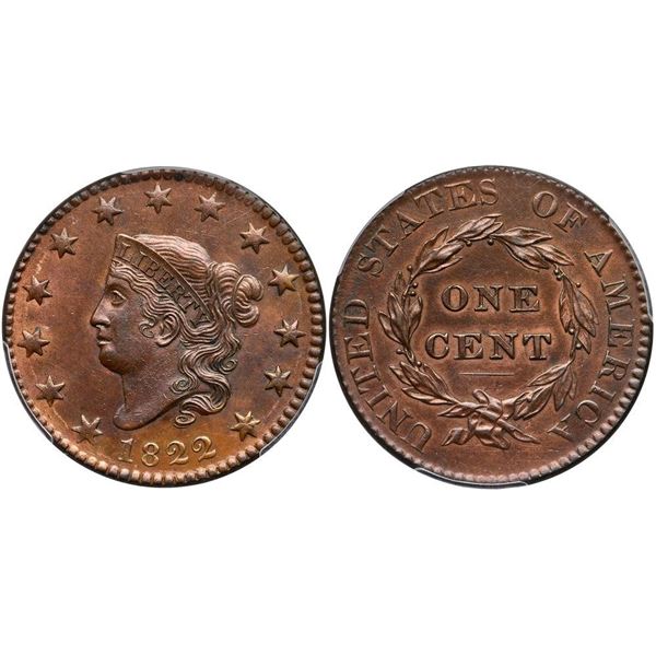 1822 N-5 R3 PCGS graded MS60 Brown